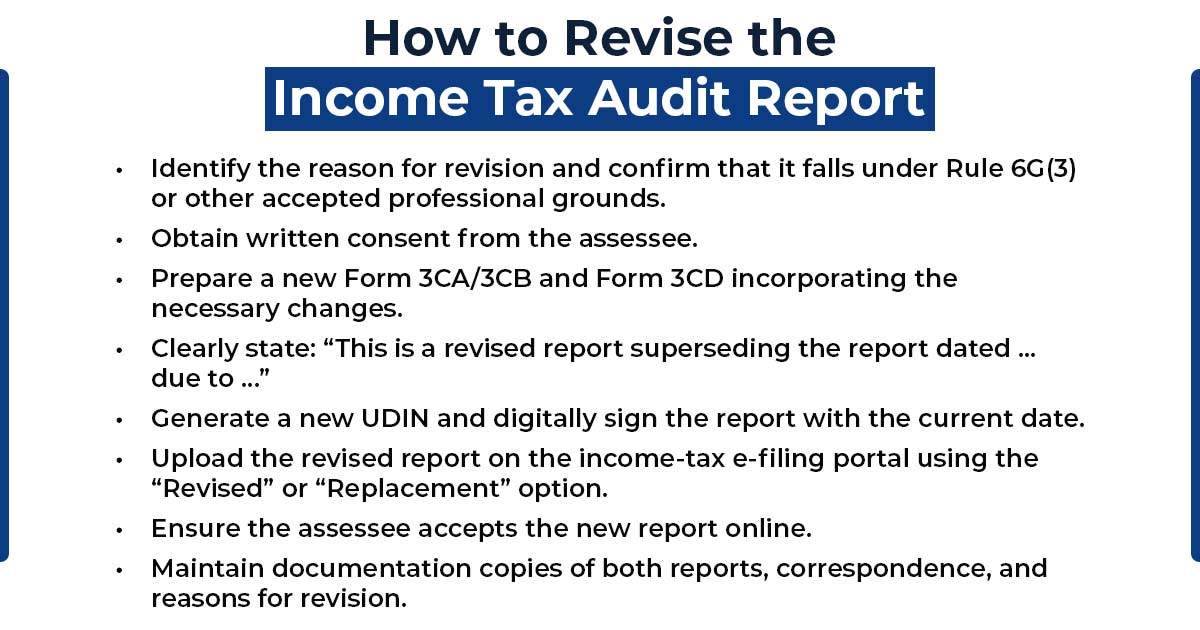 How to Revise the Income Tax Audit Report